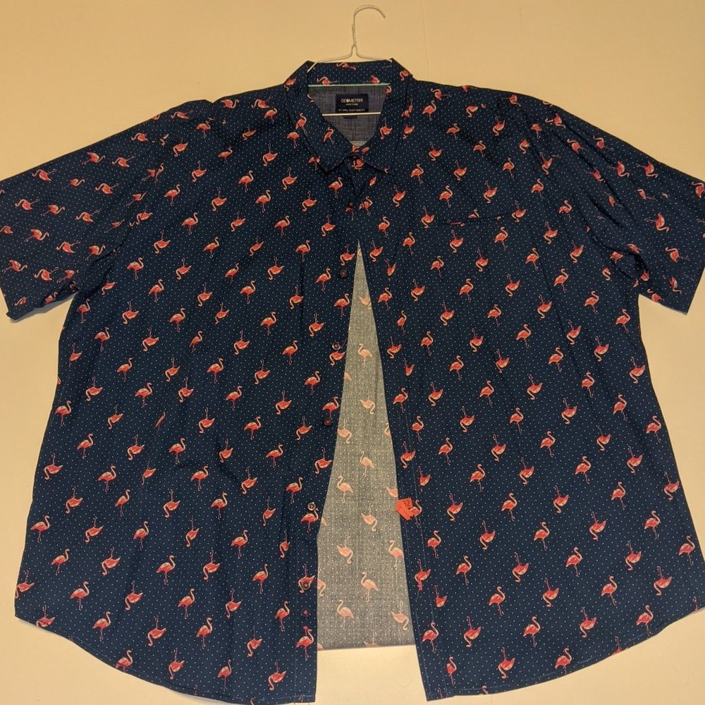 5XL - FLAMINGO SHORT SLEEVE SHIRT - GEOMETRIX